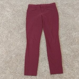 Burgundy Skinny Ankle Pants